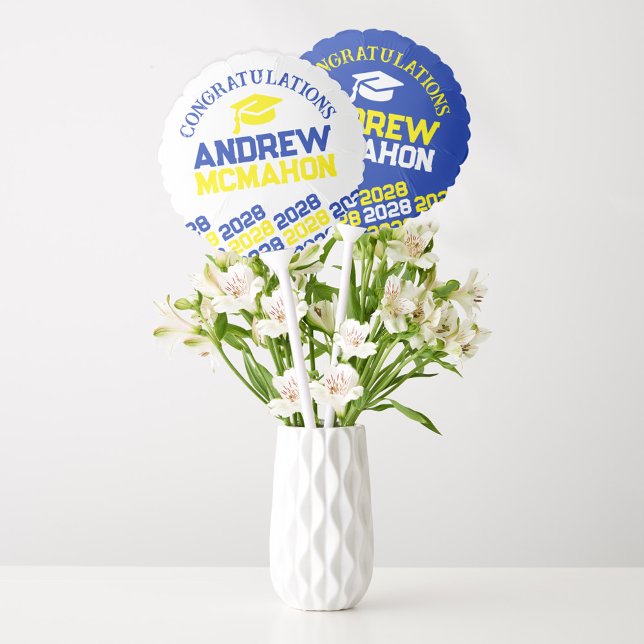 Blue & Yellow Graduation Centerpiece Balloon (Graduation Centerpiece Balloon)