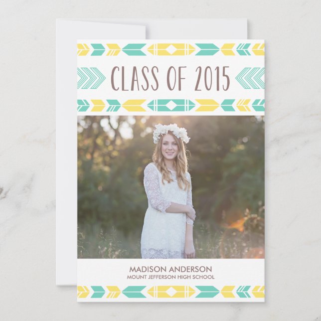 Blue & Yellow | Graduation Invitation (Front)