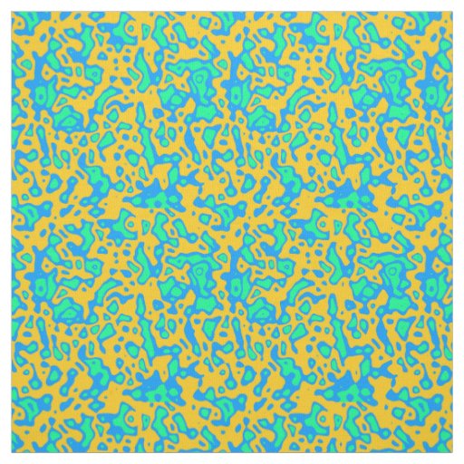 Blue Yellow Green Abstract Pattern Fabric
