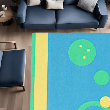 Blue Yellow Green Modern Abstract  Rug by Gingezel at Zazzle