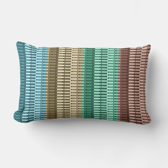 Blue Yellow Green Red Stylish Modern Chic Pattern Lumbar Pillow (Front)