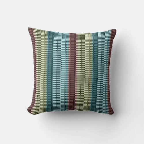 Blue Yellow Green Red Stylish Modern Chic Pattern Throw Pillow