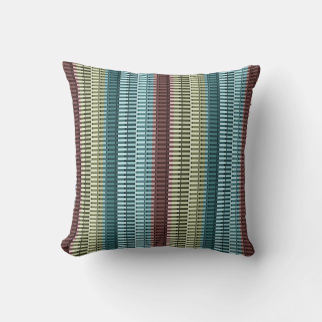 Blue Yellow Green Red Stylish Modern Chic Pattern Throw Pillow (Front)