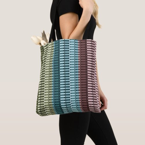 Blue Yellow Green Red Stylish Modern Chic Pattern Tote Bag