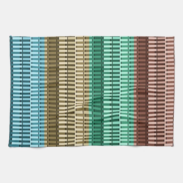Blue Yellow Green Red Stylish Modern Chic Pattern Towel (Horizontal)