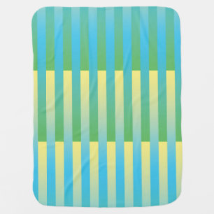 Blue Yellow Green Striped Pattern Baby Blanket