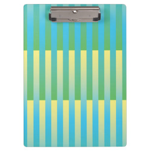 Blue Yellow Green Striped Pattern Clipboard