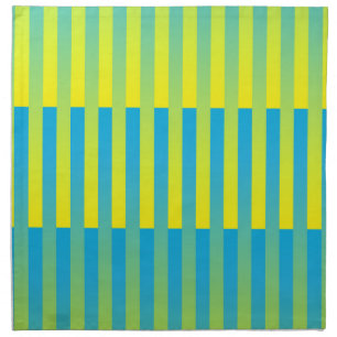 Blue Yellow Green Striped Pattern Cloth Napkin