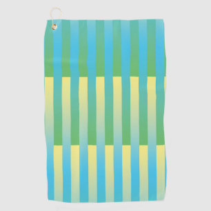 Blue Yellow Green Striped Pattern Golf Towel