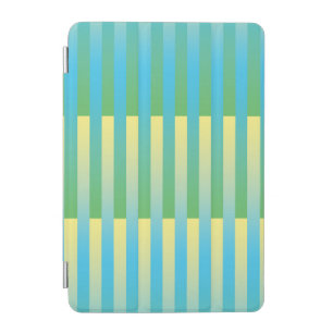 Blue Yellow Green Striped Pattern iPad Mini Cover