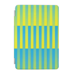 Blue Yellow Green Striped Pattern iPad Mini Cover