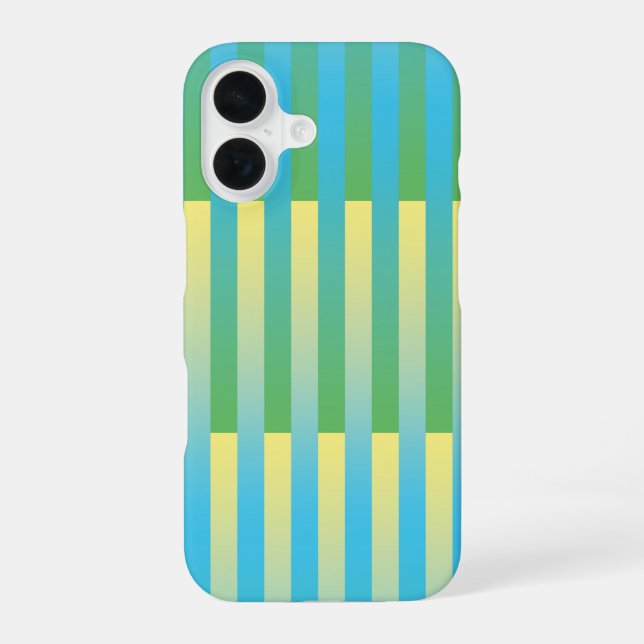 Blue Yellow Green Striped Pattern Iphone Case (Back)