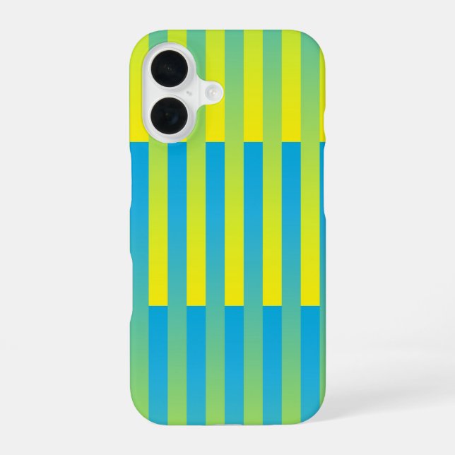 Blue Yellow Green Striped Pattern Iphone Case (Back)
