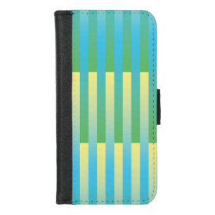 Blue Yellow Green Striped Pattern iPhone 8/7 Wallet Case