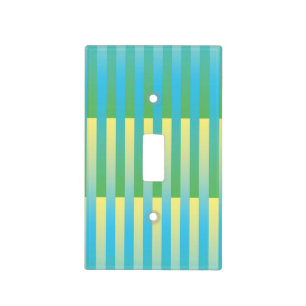 Blue Yellow Green Striped Pattern Light Switch Cover