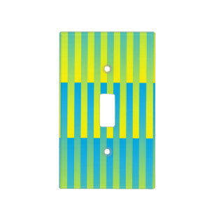 Blue Yellow Green Striped Pattern Light Switch Cover