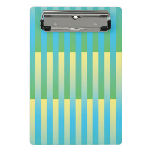 Blue Yellow Green Striped Pattern Mini Clipboard