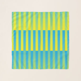 Blue Yellow Green Striped Pattern Scarf