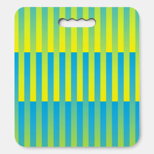 Blue Yellow Green Striped Pattern Seat Cushion