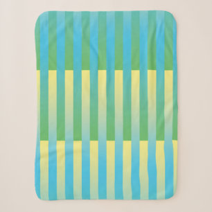 Blue Yellow Green Striped Pattern Sherpa Blanket