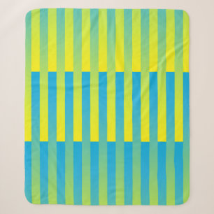 Blue Yellow Green Striped Pattern Sherpa Blanket
