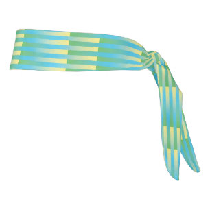 Blue Yellow Green Striped Pattern Tie Headband