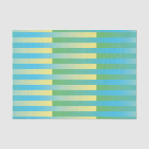 Blue Yellow Green Striped Pattern Tissue Paper