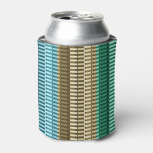 Blue Yellow Green Stylish Modern Abstract Pattern Can Cooler