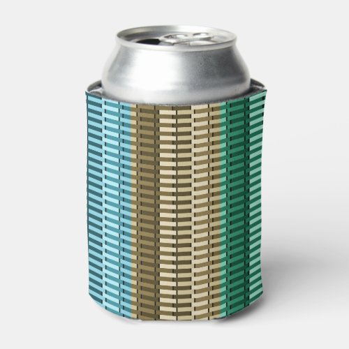 Blue Yellow Green Stylish Modern Abstract Pattern Can Cooler