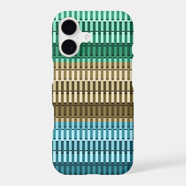 Blue Yellow Green Stylish Modern Abstract Pattern Iphone Case (Back)