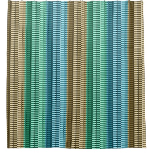 Blue Yellow Green Stylish Modern Abstract Pattern Shower Curtain