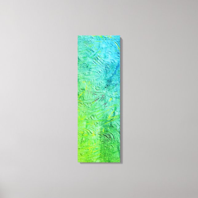 Blue Yellow Green Trendy Abstract Art Modern Canvas Print (Front)
