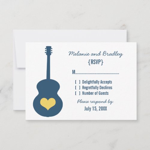 BlueYellow Guitar Heart Response Card