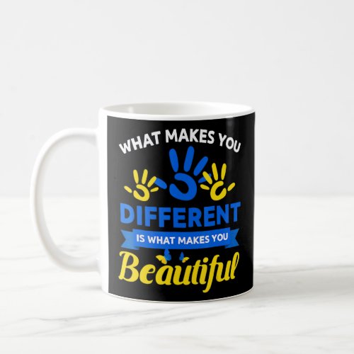 Blue Yellow Heart 21 World Down Syndrome Awareness Coffee Mug