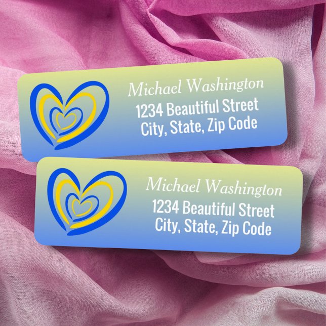 Blue Yellow Heart Peace Anti War Ukraine Inspired Label (Creator Uploaded)