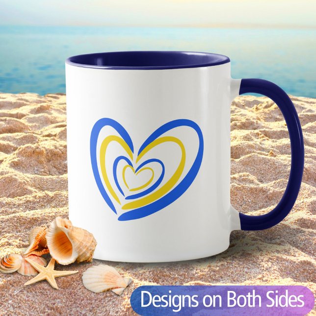 Blue Yellow Heart Peace Anti War Ukraine Inspired Mug (Creator Uploaded)