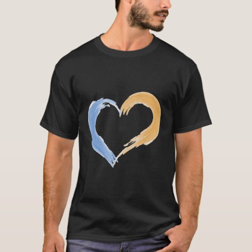 Blue Yellow Heart T_Shirt
