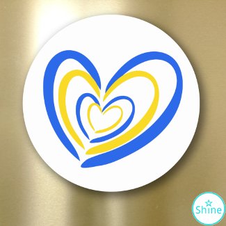 Blue Yellow Heart  Ukraine Inspired Peace Anti War