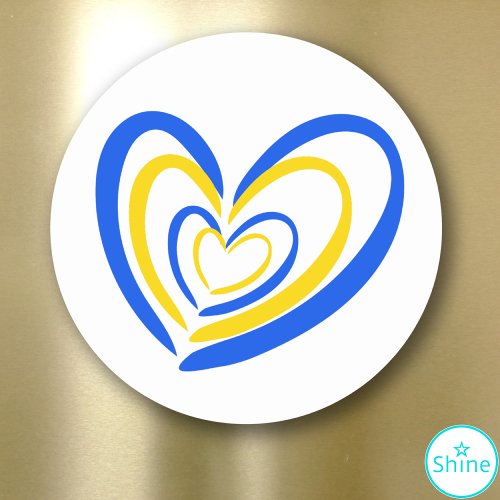 Blue Yellow Heart  Ukraine Inspired Peace Anti War Classic Round Sticker