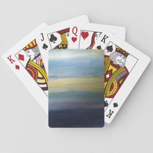 Blue Yellow Horizontal Design Playing Cards