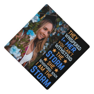 Blue Yellow I Am The Storm Graduation Strong Woman Graduation Cap Topper