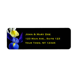 Blue & Yellow Iris Flowers 4b Label
