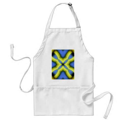 Blue Yellow Kaleidoscope Design Adult Apron