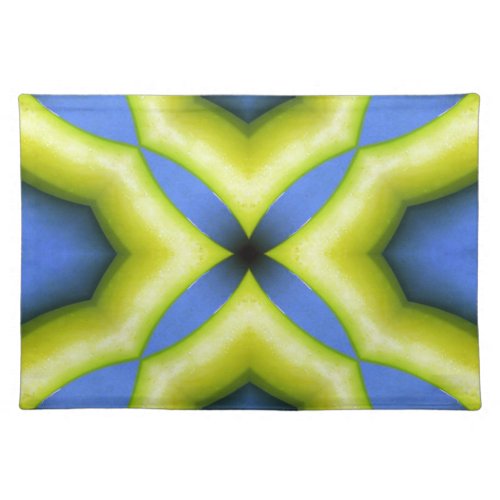 Blue Yellow Kaleidoscope Design Cloth Placemat