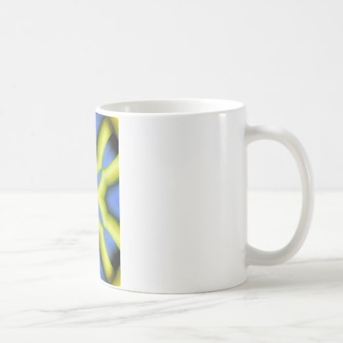 Blue Yellow Kaleidoscope Design Coffee Mug