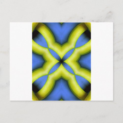 Blue Yellow Kaleidoscope Design Postcard