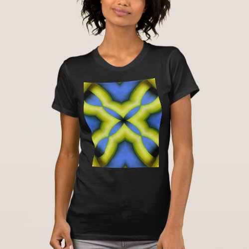 Blue Yellow Kaleidoscope Design T_Shirt