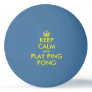 Blue yellow keep calm ping pong table tennis balls