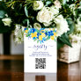 Blue yellow lemons floral bridal shower registry enclosure card