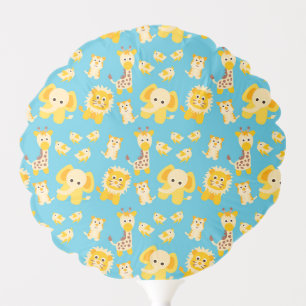 Blue Yellow Lions Elephants Safari animals Balloon
